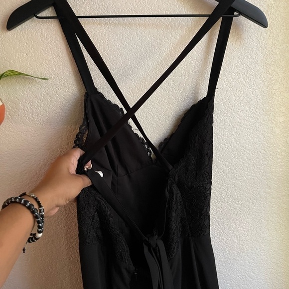 Fame and Partners Womens Lace Overlay Cross-Back Evening Dress size 4 - Picture 4 of 8